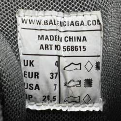 Pre Owned Balenciaga Grey Mesh and Rubber Track Low Top Sneakers Size 37