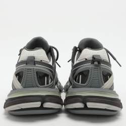 Pre Owned Balenciaga Grey Mesh and Rubber Track Low Top Sneakers Size 37