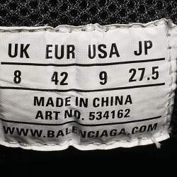 Pre Owned Balenciaga Black Mesh and Nubuck Triple S Lace Up Sneakers Size 42