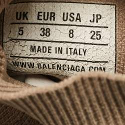 Balenciaga Beige Knit Fabric Speed High Top Sneakers Size 38