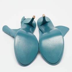 Balenciaga Blue Leather Glove Slingback Sandals Size 39.5
