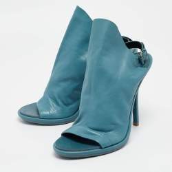 Balenciaga Blue Leather Glove Slingback Sandals Size 39.5