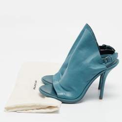 Balenciaga Blue Leather Glove Slingback Sandals Size 39.5