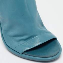 Balenciaga Blue Leather Glove Slingback Sandals Size 39.5