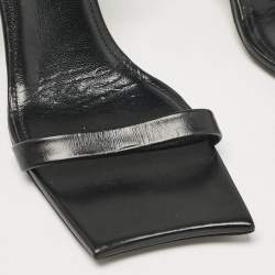 Pre Owned Balenciaga Black Leather Ankle Strap Sandals Size 37.5