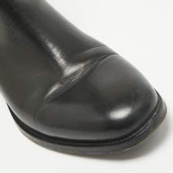 Balenciaga Black Leather Ankle Length Boots Size 41