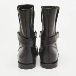 Balenciaga Black Leather Ankle Length Boots Size 41
