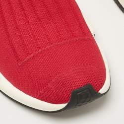 Balenciaga Red Knit Fabric Speed Trainer Slip On Sneakers Size 40