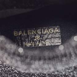 Balenciaga Black/Silver Lurex Fabric Speed Trainer Sneakers Size 38