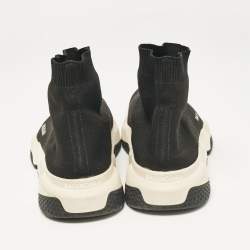 Pre Owned Balenciaga Black Knit Fabric Speed Trainer Slip On Sneakers Size 40