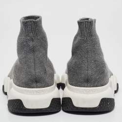 Balenciaga Grey Knit Fabric Speed Trainer Sneakers Size 38