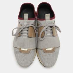 Balenciaga Multicolor Leather and Mesh Race Runner Low Top Sneakers Size 38