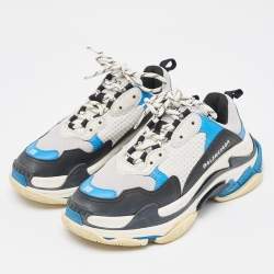 Balenciaga Multicolor Leather and Mesh Triple S Sneakers Size 38