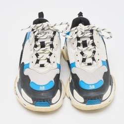 Balenciaga Multicolor Leather and Mesh Triple S Sneakers Size 38