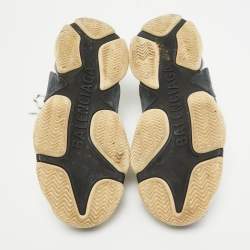 Pre Owned Balenciaga Multicolor Faux Leather and Mesh Triple S Lace Up Sneakers Size 38