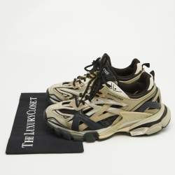 Pre Owned Balenciaga Multicolor Faux Leather and Mesh Track 2 Sneakers Size 38