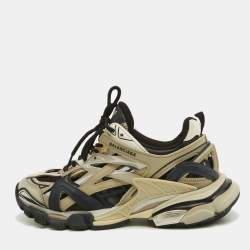 Pre Owned Balenciaga Multicolor Faux Leather and Mesh Track 2 Sneakers Size 38