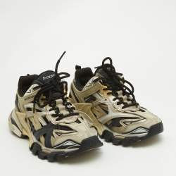 Pre Owned Balenciaga Multicolor Faux Leather and Mesh Track 2 Sneakers Size 38