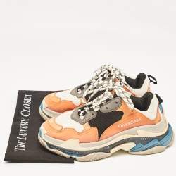 Balenciaga Multicolor Mesh and Leather Triple S Sneakers Size 39