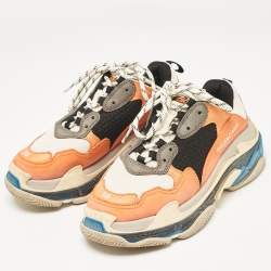 Balenciaga Multicolor Mesh and Leather Triple S Sneakers Size 39