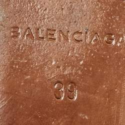 Balenciaga Black Leather Studded Arena Flat Slides Size 39