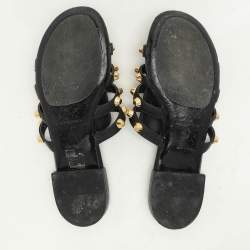 Balenciaga Black Leather Arena Flats Size 37