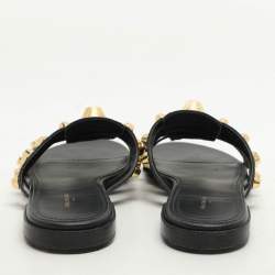 Balenciaga Black Leather Arena Flats Size 37