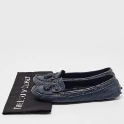 Balenciaga Navy Blue Leather Arena Loafers Size 39