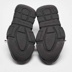 Pre Owned Balenciaga Black Knit Fabric Speed 2.0 Lace up Sneakers Size 37