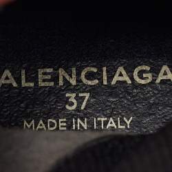 Balenciaga Black Knit Fabric Speed High Top Sneakers Size 37