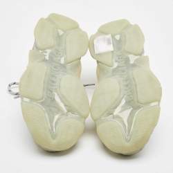 Pre Owned Balenciaga Grey Leather and Mesh Triple S Clear Lace Up Sneakers Size 38