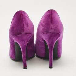 Balenciaga Purple Velvet BB Knife Pointed Toe Pumps Size 36.5