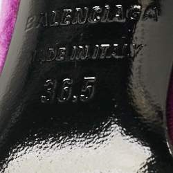 Balenciaga Purple Velvet BB Knife Pointed Toe Pumps Size 36.5