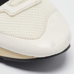 Balenciaga White Leather and Mesh Race Runner Low Top Sneakers Size 40