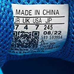 Pre Owned Balenciaga x Adidas Blue/White Faux Leather and Mesh Triple S Sneakers Size 37