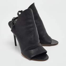 Balenciaga Black Leather Glove Slingback Sandals Size 40