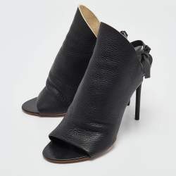 Balenciaga Black Leather Glove Slingback Sandals Size 40