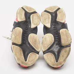 Pre Owned Balenciaga Multicolor Mesh and Nubuck Leather Triple S Sneakers Size 37