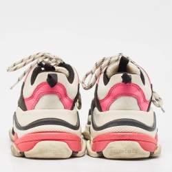 Pre Owned Balenciaga Multicolor Mesh and Nubuck Leather Triple S Sneakers Size 37