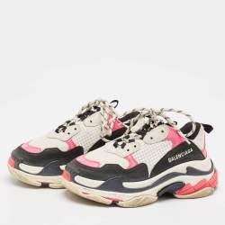 Pre Owned Balenciaga Multicolor Mesh and Nubuck Leather Triple S Sneakers Size 37