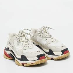 Balenciaga Multicolor Mesh and Leather Triple S Sneakers Size 38