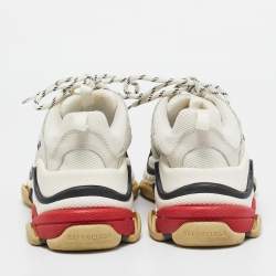 Balenciaga Multicolor Mesh and Leather Triple S Sneakers Size 38