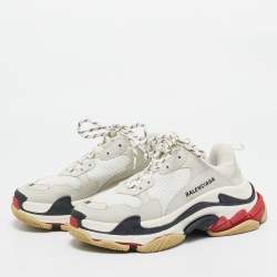 Balenciaga Multicolor Mesh and Leather Triple S Sneakers Size 38