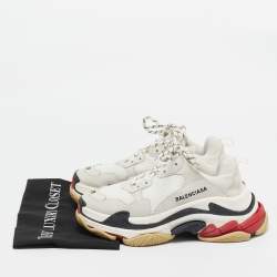 Balenciaga Multicolor Mesh and Leather Triple S Sneakers Size 38
