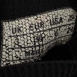 Pre Owned Balenciaga Black Knit Fabric Speed Trainer Slip On High Sneakers Size 36