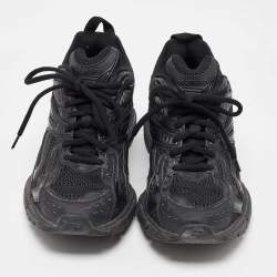 Pre Owned Balenciaga Black Mesh and Faux Leather Xpander Sneakers Size 37
