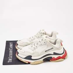 Balenciaga Multicolor Mesh and Faux Leather Triple S Sneakers Size 39