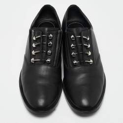 Balenciaga Black Leather Pierced Oxfords Size 37