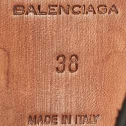 Balenciaga Black Leather Open Toe Slingback Mule Sandals Size 38