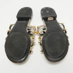 Balenciaga Grey Leather Arena Flat Sandals Size 38